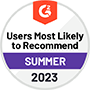 Users Most Likely to Recommend in Local SEO - G2 Spring 2023 Report